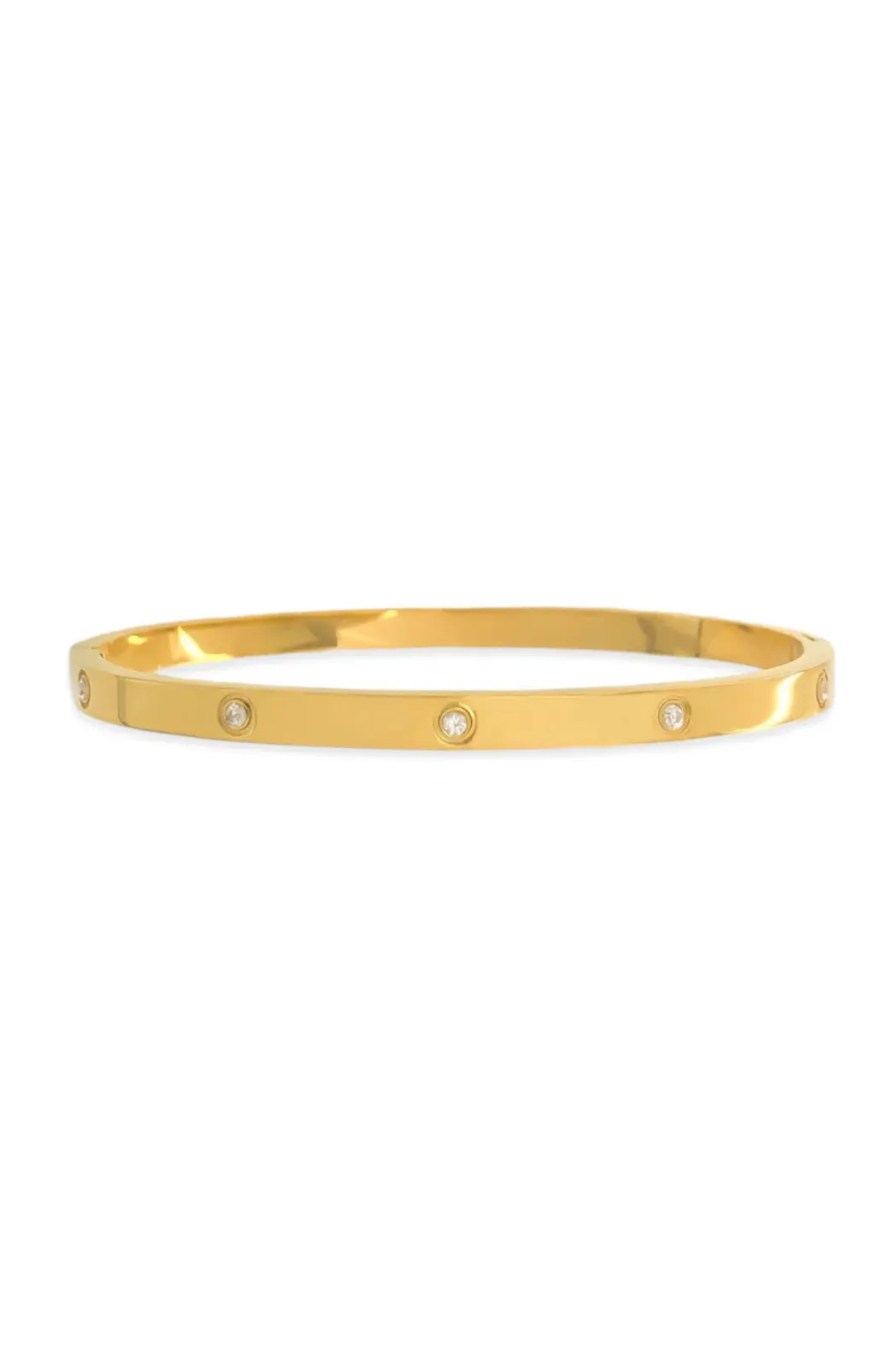 18k CZ 2mm Bangle