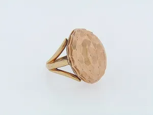 18K-RG HAMMERED GOLD RING