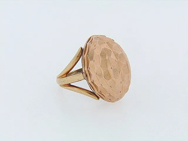 18K-RG HAMMERED GOLD RING
