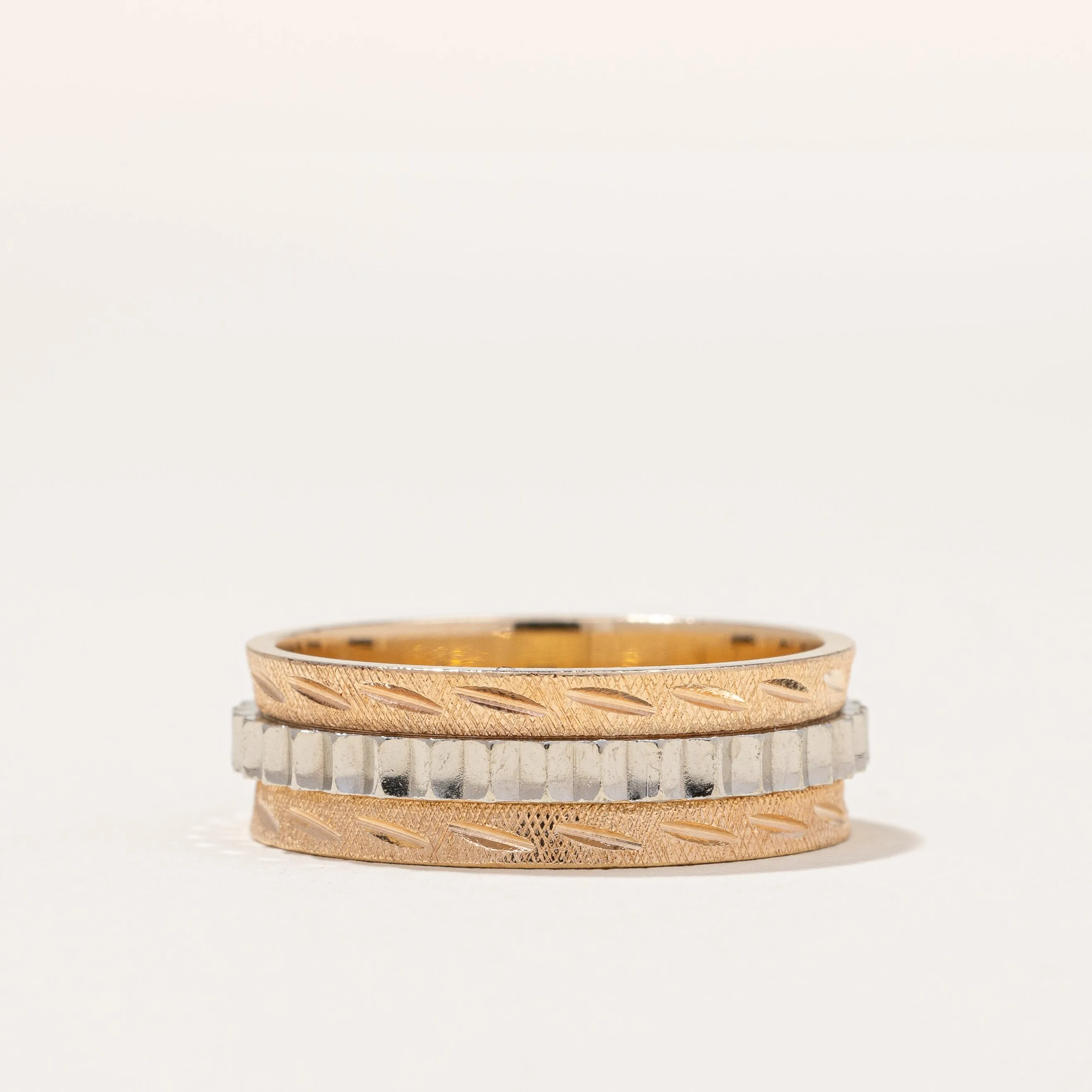 1930s Two Tone Gold Band | SZ 8.5 |