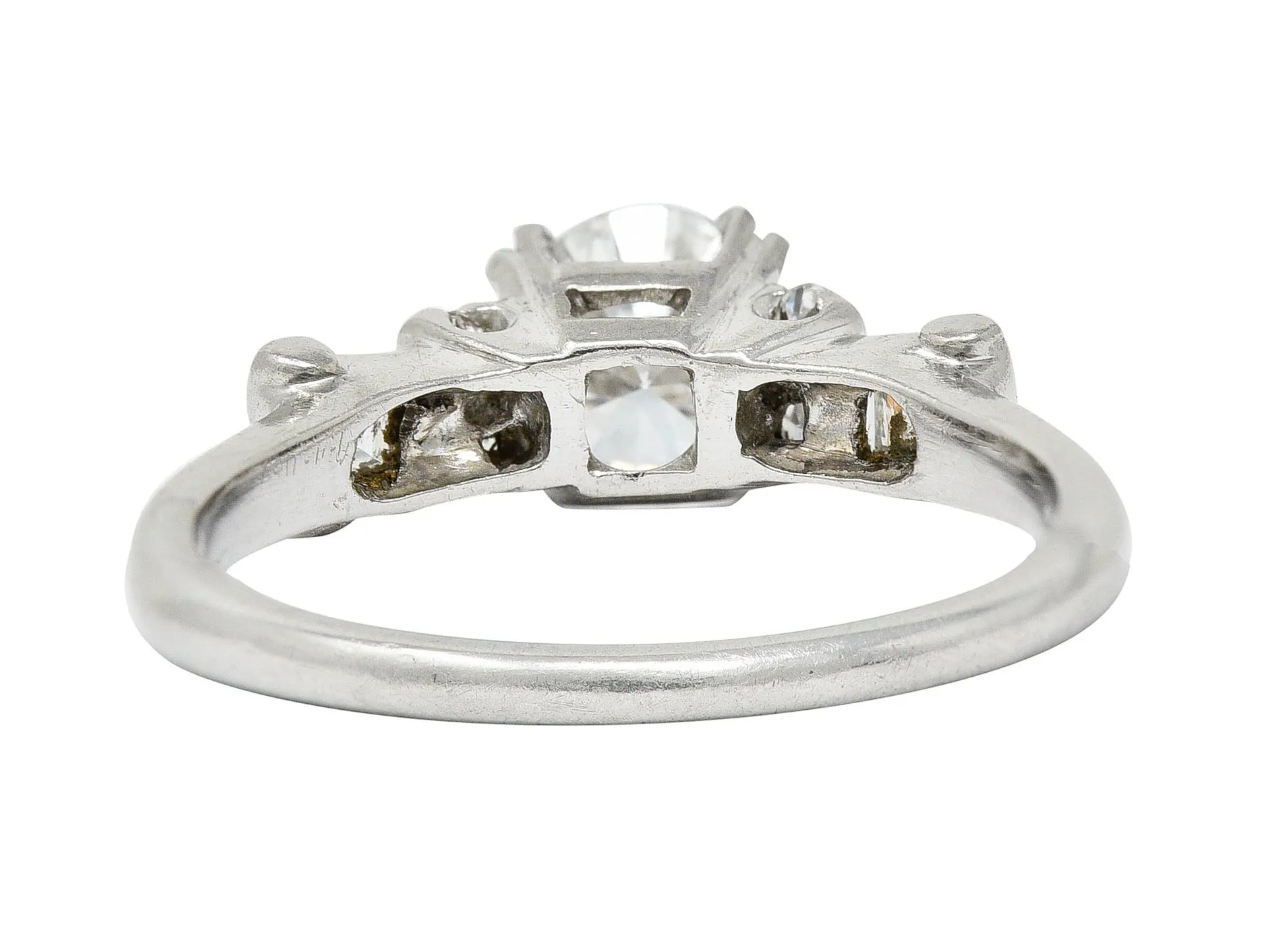1940's C.D. Peacock 0.95 CTW Diamond Platinum Engagement Ring GIA