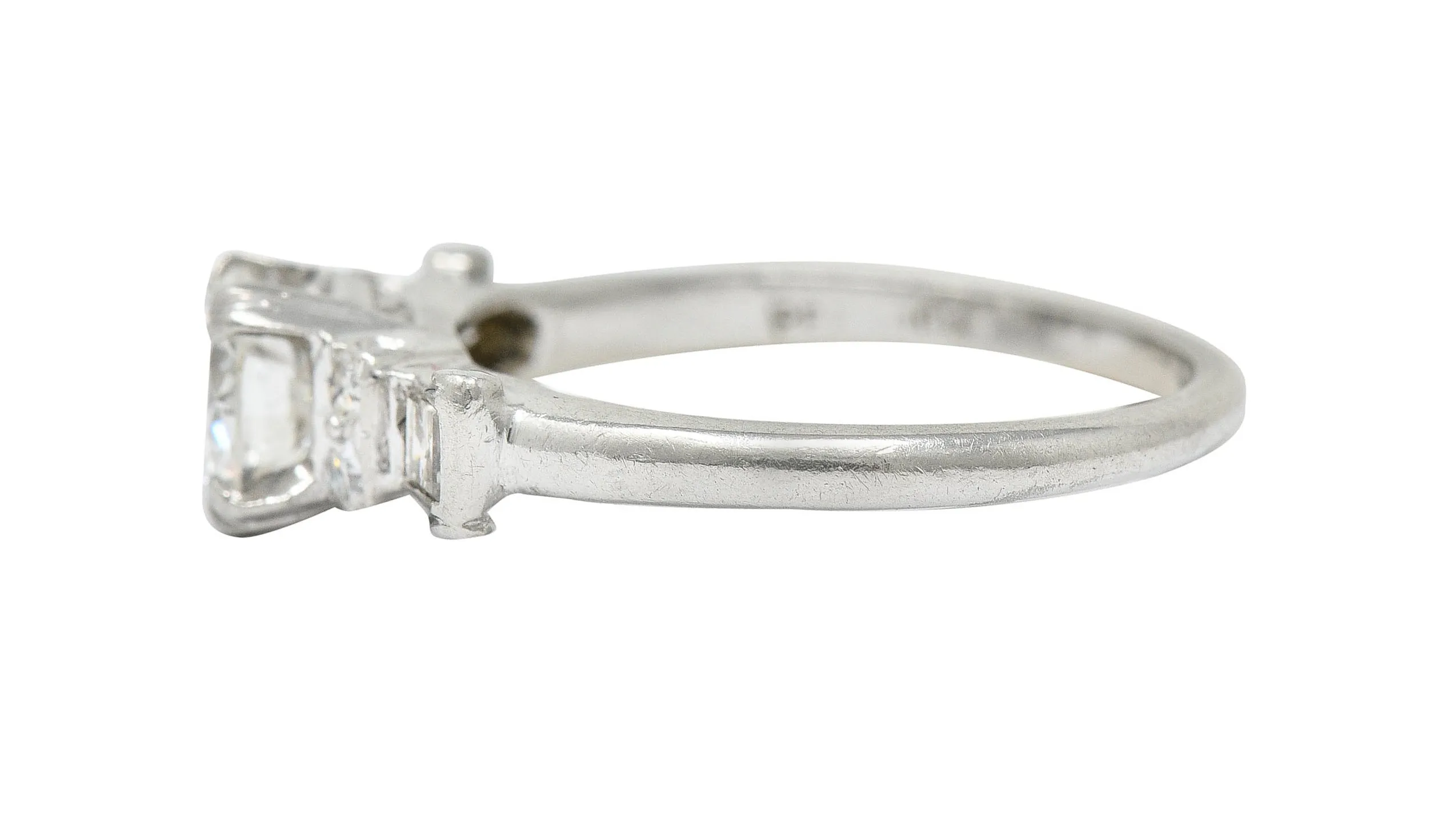 1940's C.D. Peacock 0.95 CTW Diamond Platinum Engagement Ring GIA