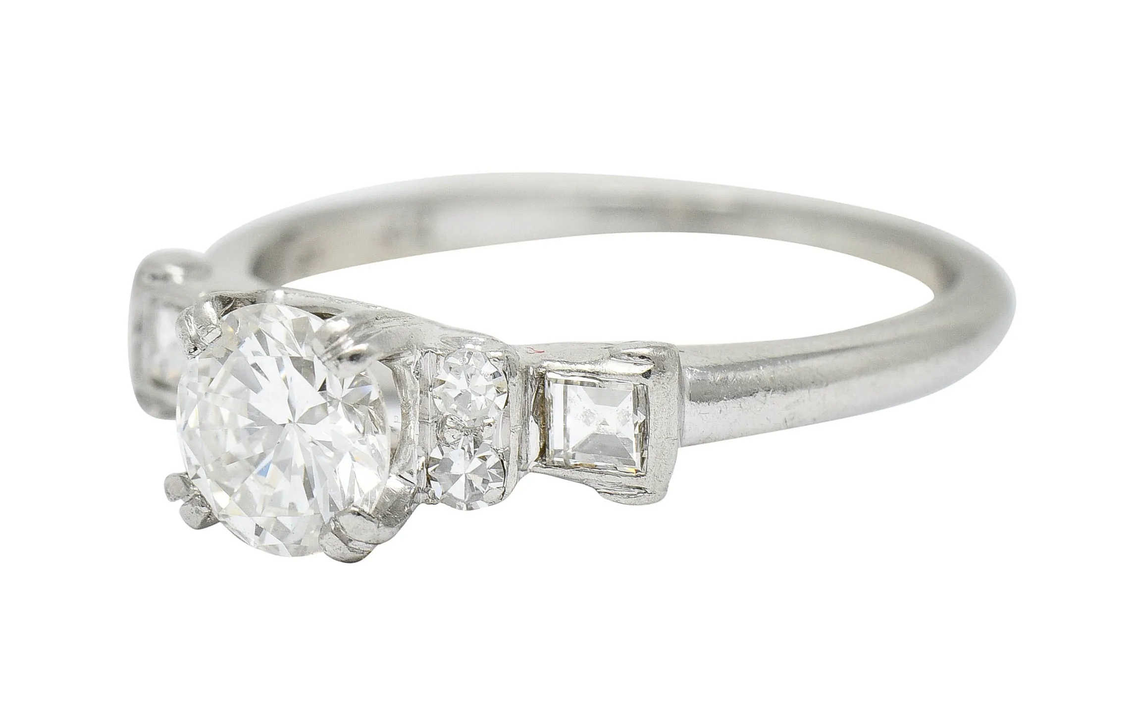 1940's C.D. Peacock 0.95 CTW Diamond Platinum Engagement Ring GIA