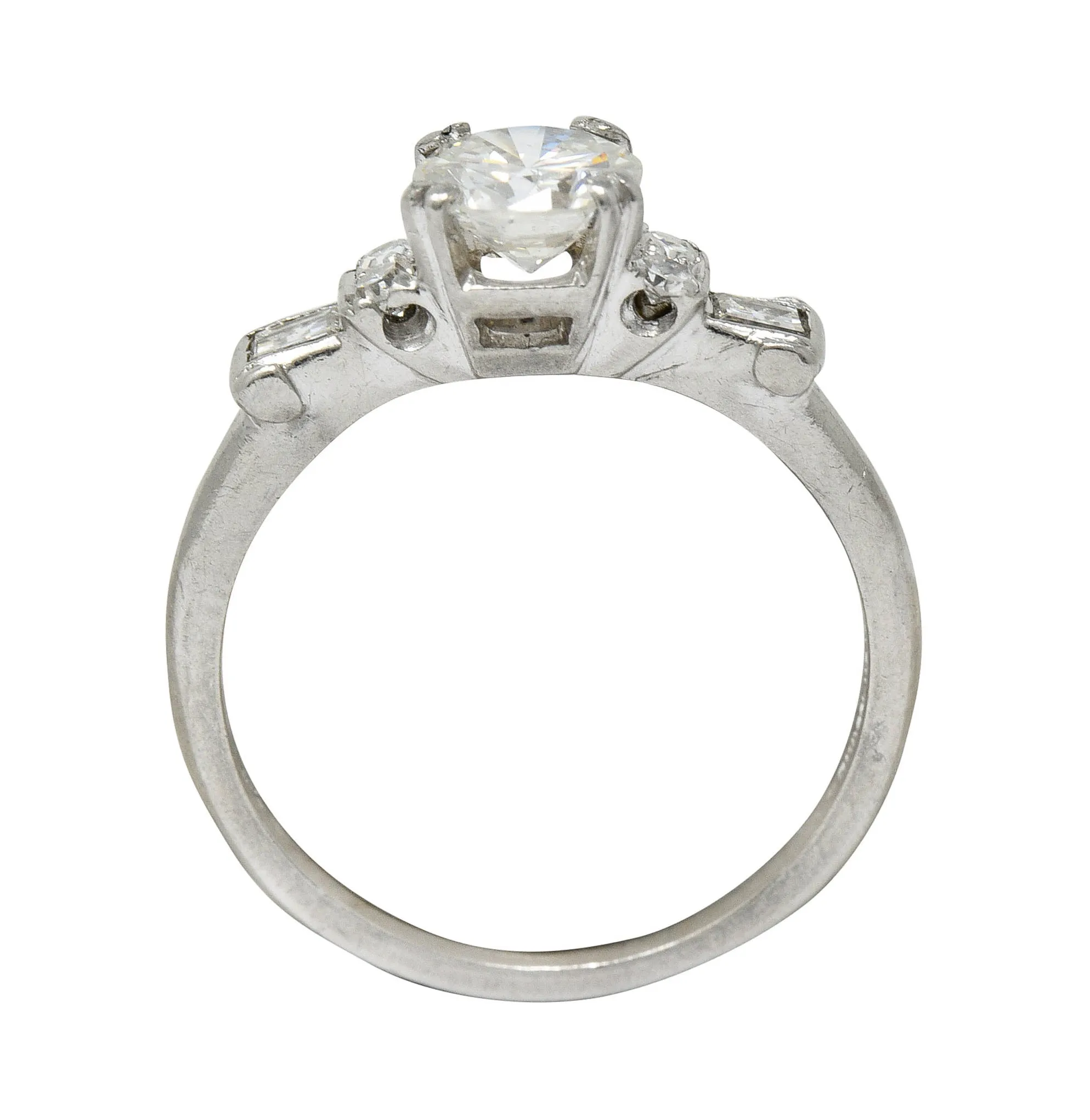 1940's C.D. Peacock 0.95 CTW Diamond Platinum Engagement Ring GIA