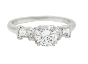 1940's C.D. Peacock 0.95 CTW Diamond Platinum Engagement Ring GIA