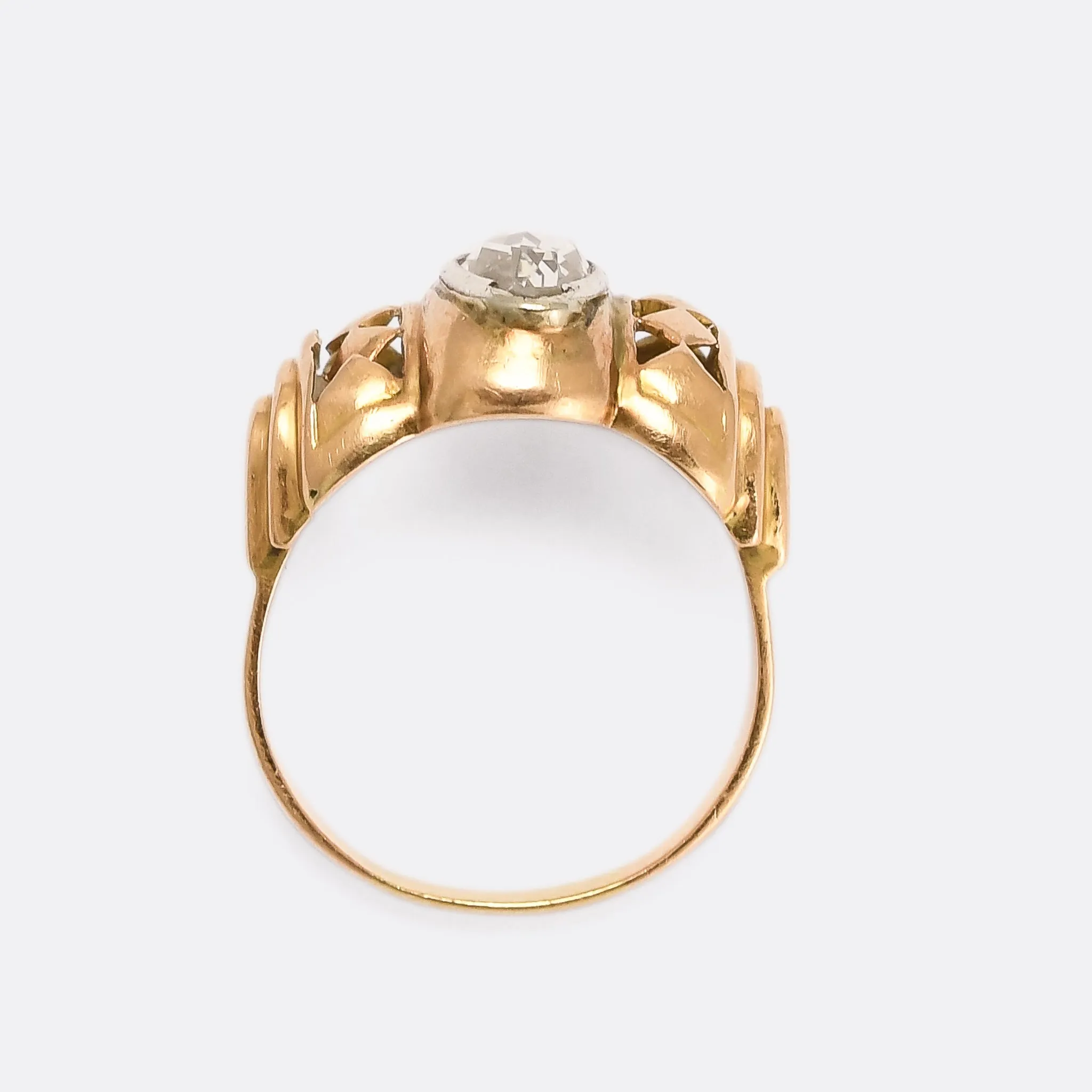 1940s Retro Marquise Diamond Solitaire Ring