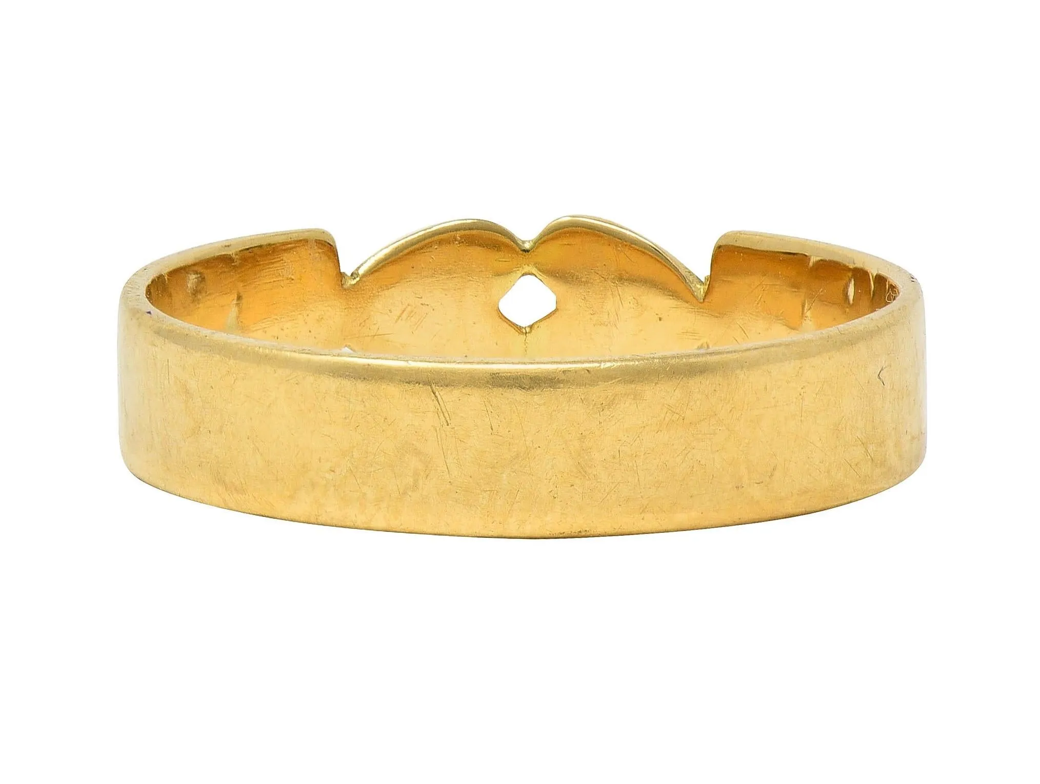 1940's Vintage 14 Karat Yellow Gold Double Heart Band Ring