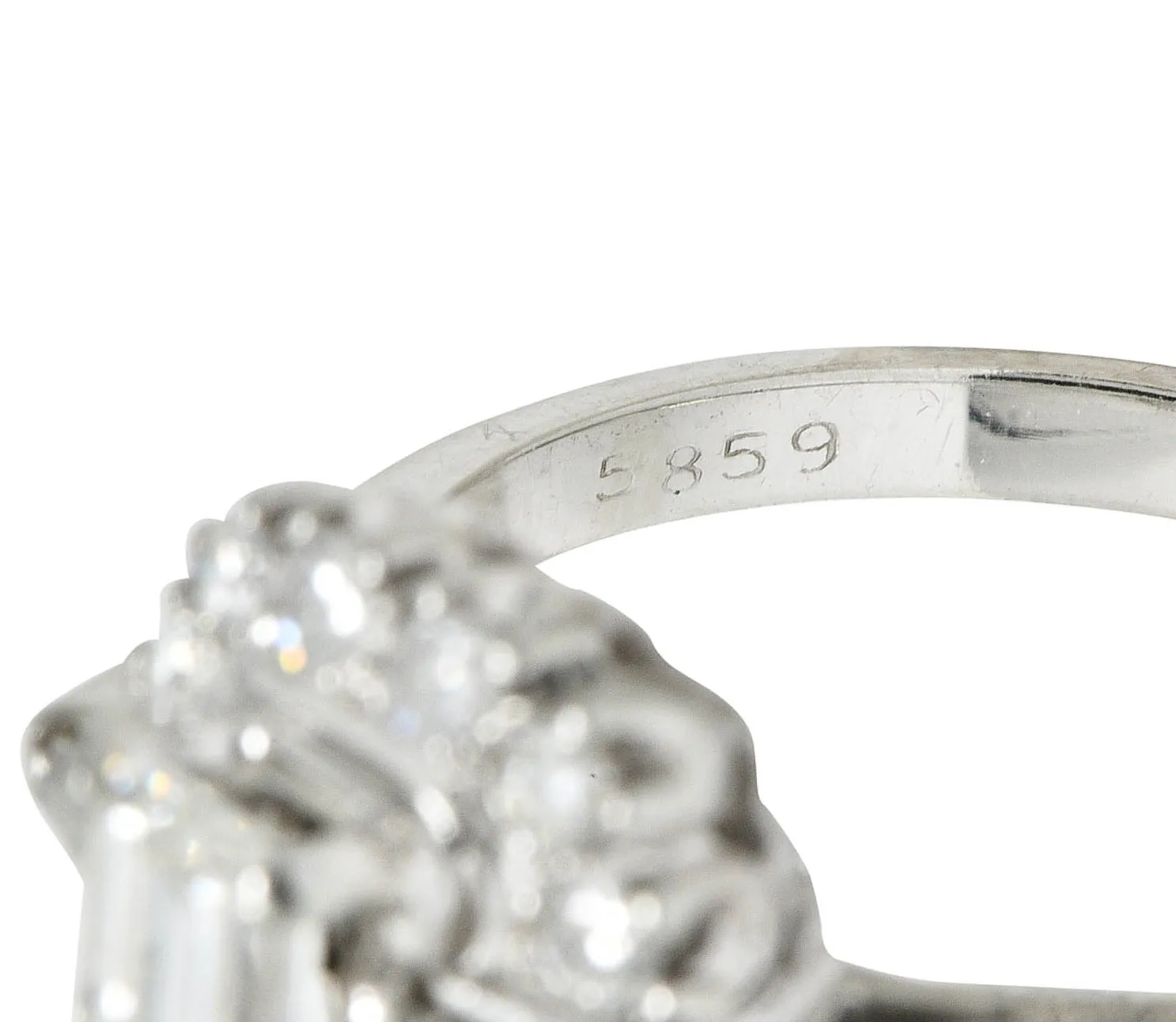 1950's Mid-Century 1.21 CTW Diamond Platinum Cluster Ring