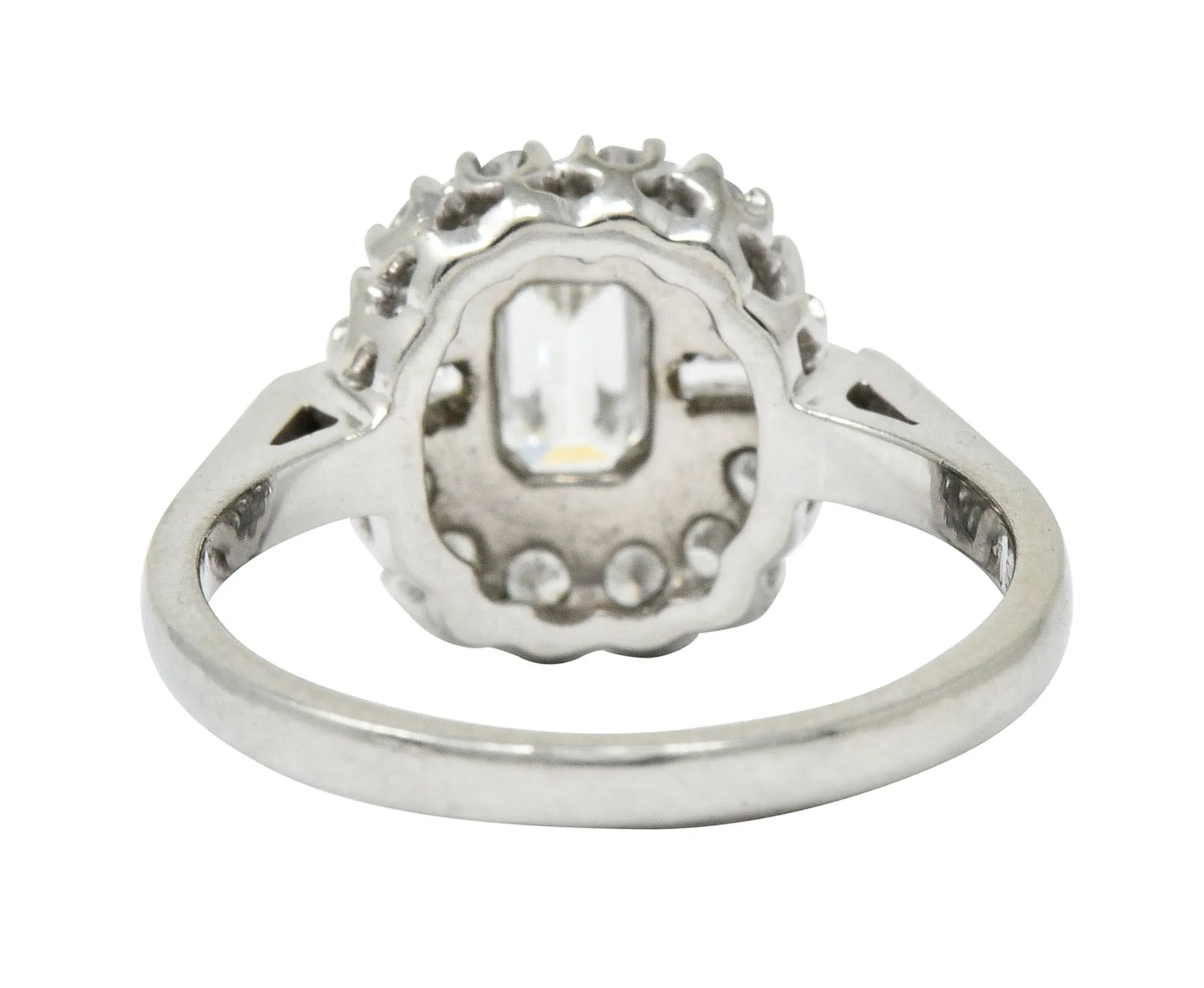 1950's Mid-Century 1.21 CTW Diamond Platinum Cluster Ring