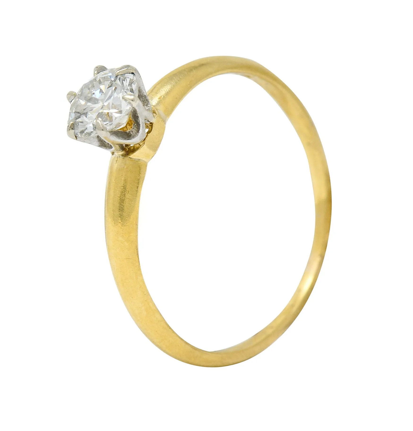 1950's Tiffany & Co. 0.50 CTW Diamond Platinum 18 Karat Gold Solitaire Engagement Ring