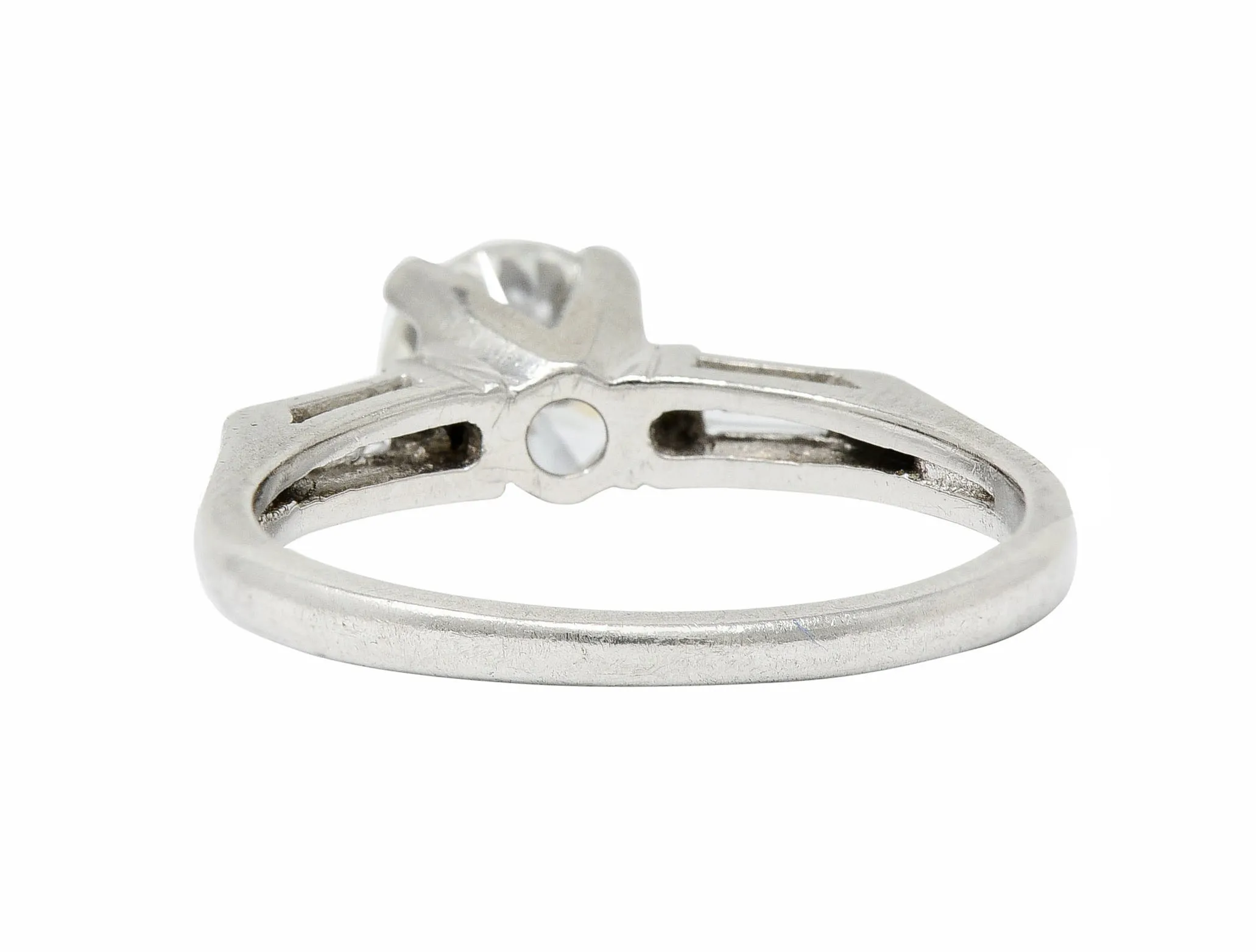 1957 Mid-Century 1.10 CTW Diamond Platinum Three Stone Engagement Ring