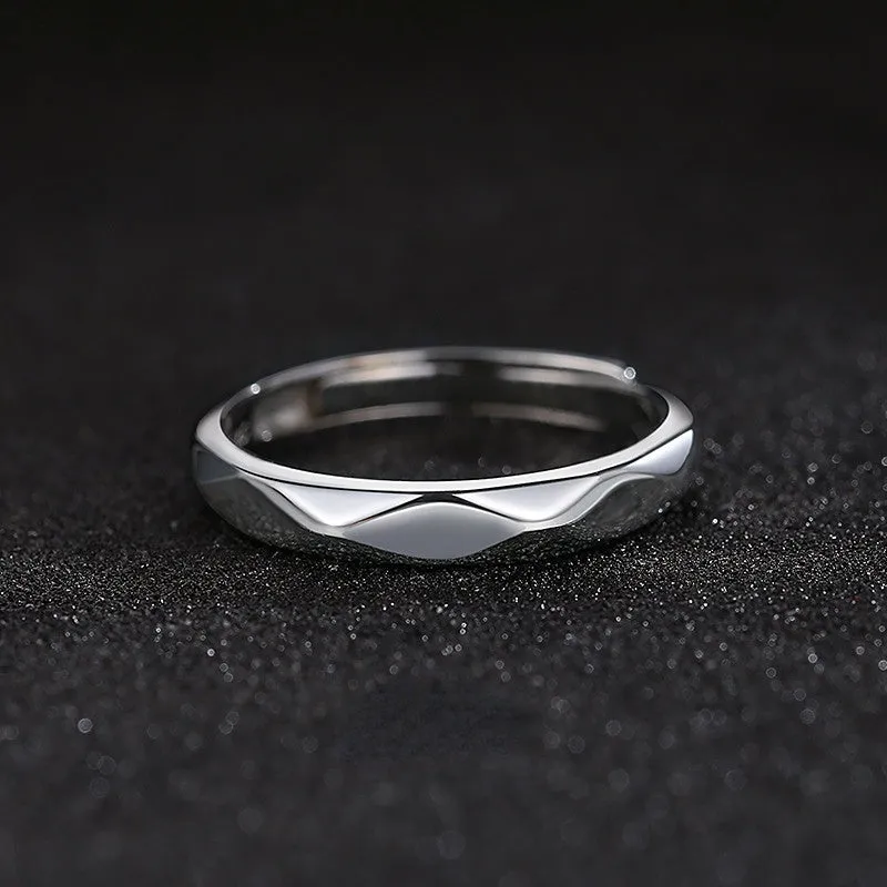 1pc Men's Bachelor Ring Open Finger Stubby Rhombus Men's Ring