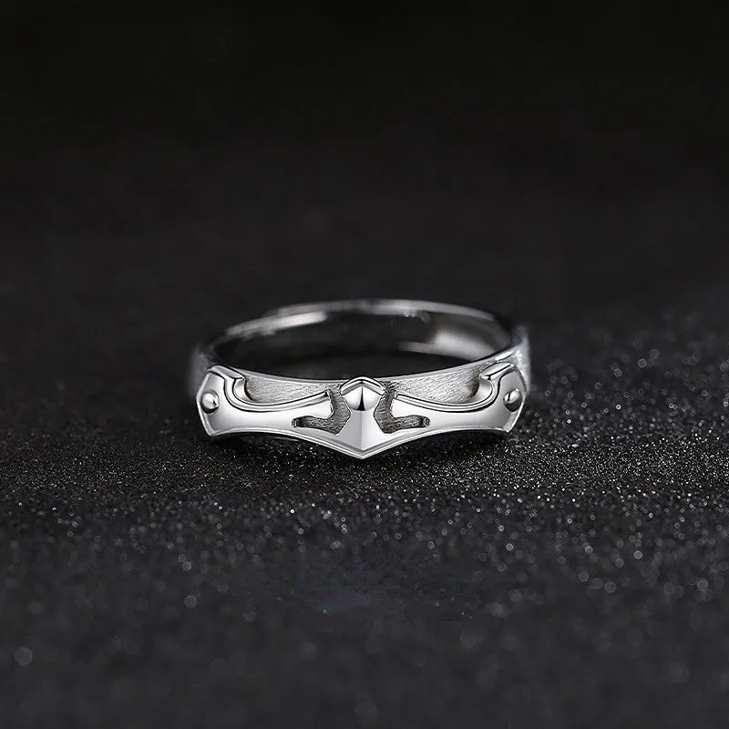 1pc Men's Bachelor Ring Open Finger Stubby Rhombus Men's Ring