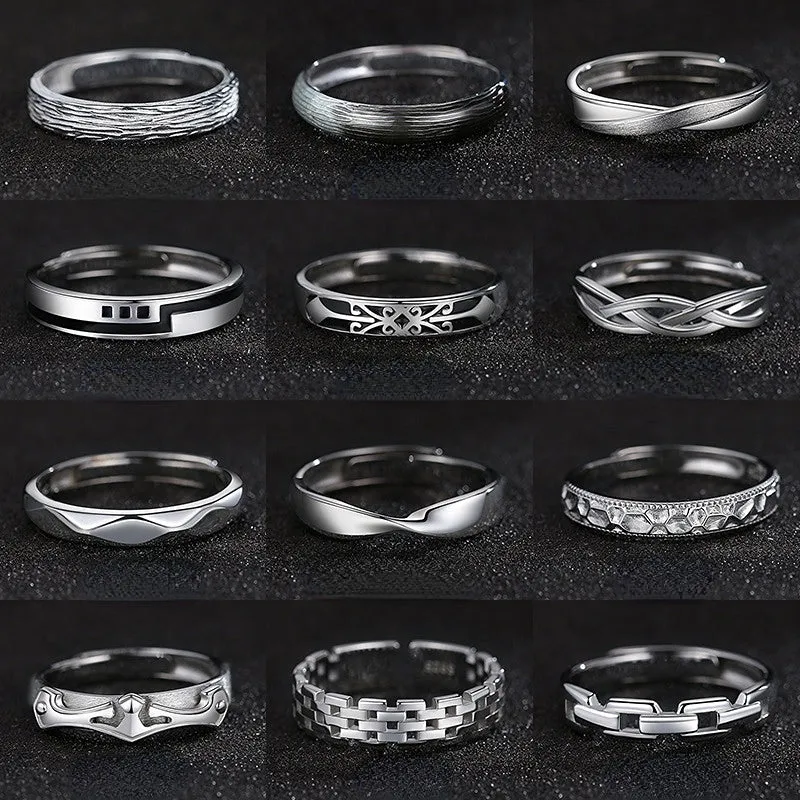 1pc Men's Bachelor Ring Open Finger Stubby Rhombus Men's Ring