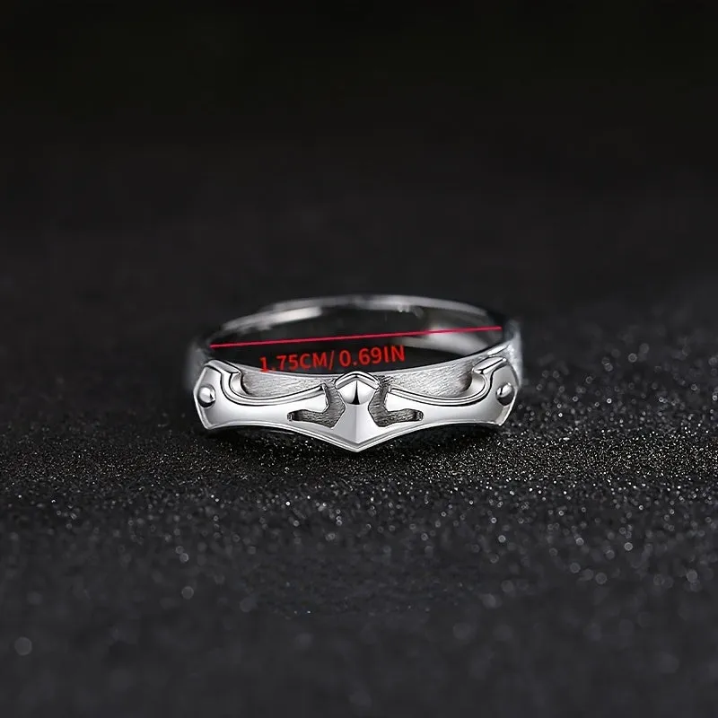 1pc Men's Bachelor Ring Open Finger Stubby Rhombus Men's Ring