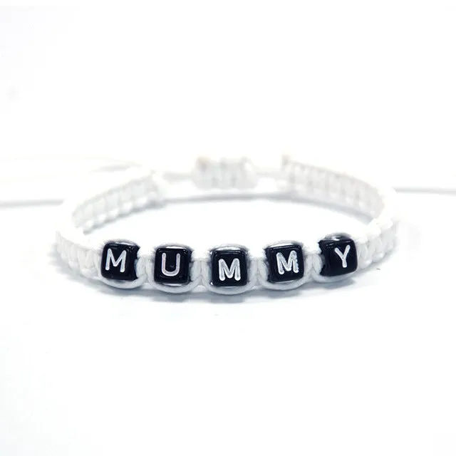 1pcs Amiable MUMMY Bracelet Mother Infinity Wish Adjust Size Baby Shower New Mum Pregnancy Breastfeeding Beaded Jewelry Gifts
