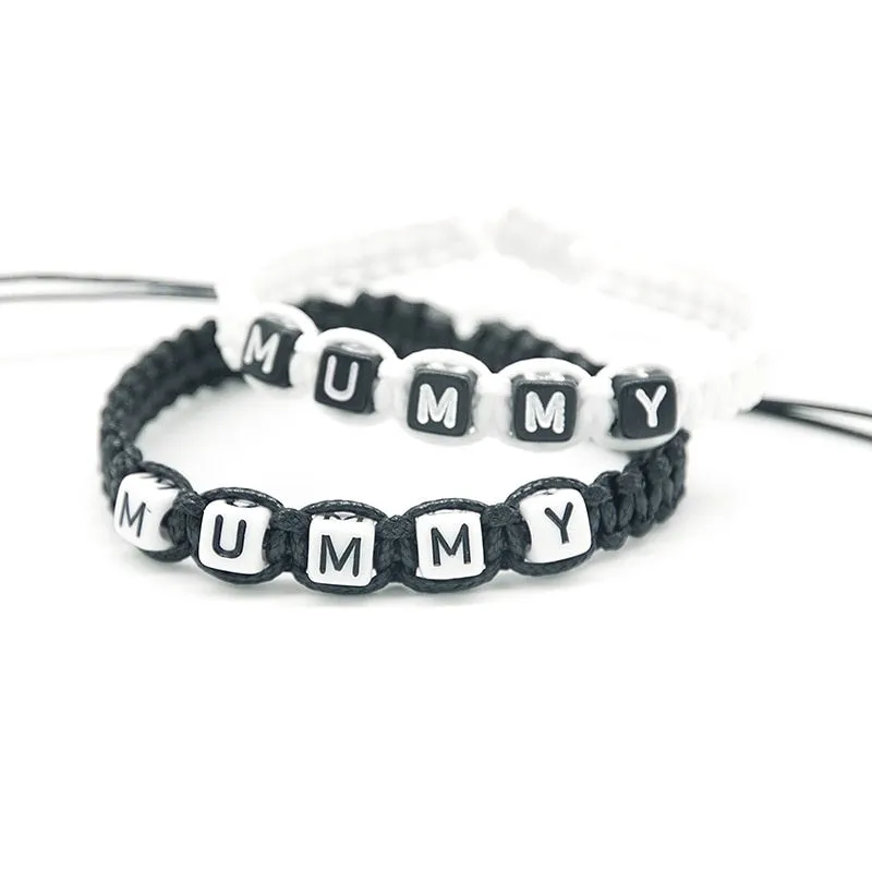 1pcs Amiable MUMMY Bracelet Mother Infinity Wish Adjust Size Baby Shower New Mum Pregnancy Breastfeeding Beaded Jewelry Gifts