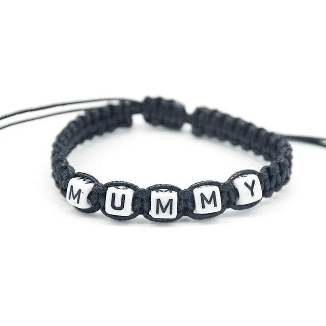 1pcs Amiable MUMMY Bracelet Mother Infinity Wish Adjust Size Baby Shower New Mum Pregnancy Breastfeeding Beaded Jewelry Gifts