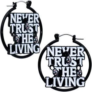 20 Gauge Licensed Beetlejuice Never Trust the Living Hoop Earrings