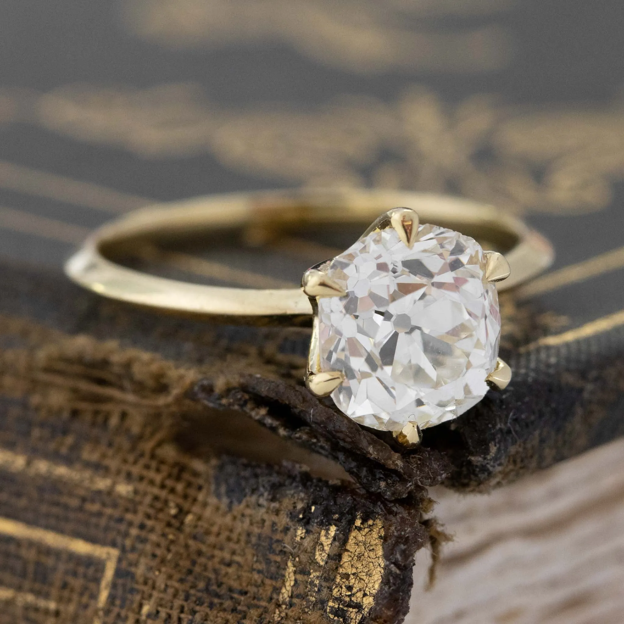 2.01ct Old Mine Cut Diamond Solitaire, GIA L SI2