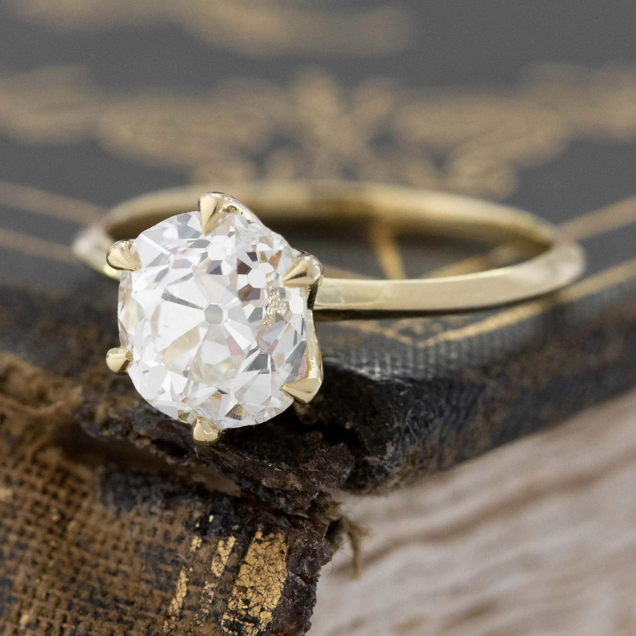 2.01ct Old Mine Cut Diamond Solitaire, GIA L SI2