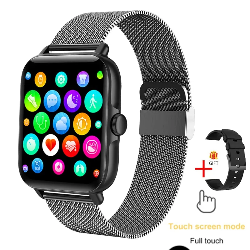 2022 New Color Screen Men Smart Watch Full Touch Bluetooth Call Fitness Tracker Blood Pressure Smart Clock Ladies SmartWatch Box