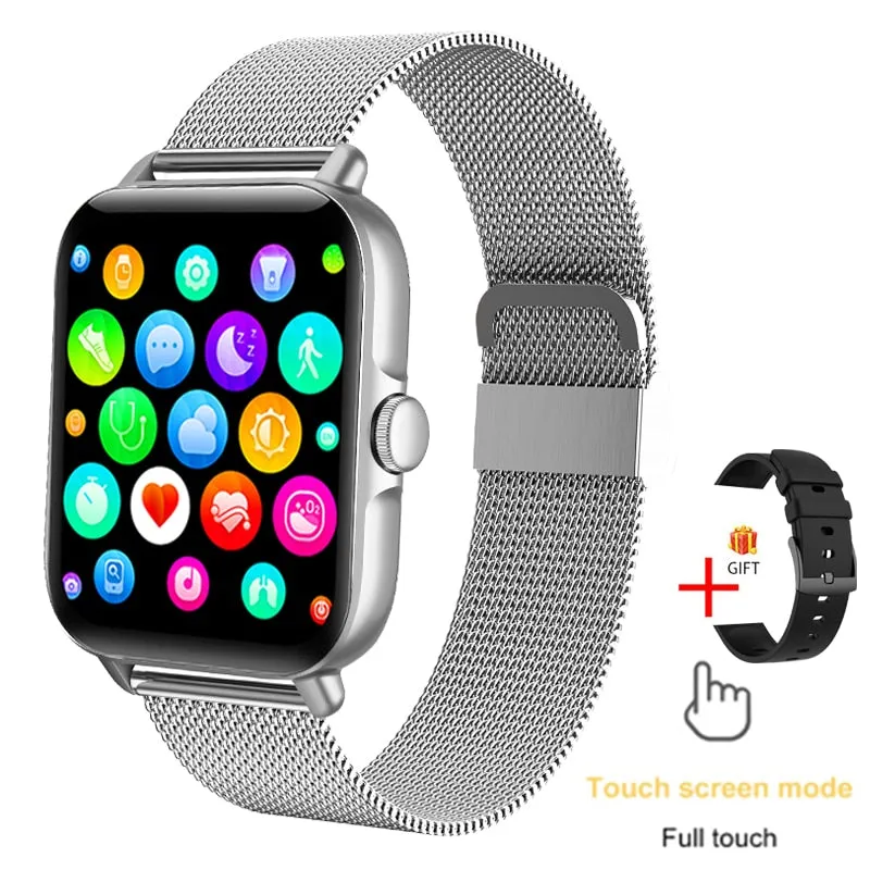 2022 New Color Screen Men Smart Watch Full Touch Bluetooth Call Fitness Tracker Blood Pressure Smart Clock Ladies SmartWatch Box