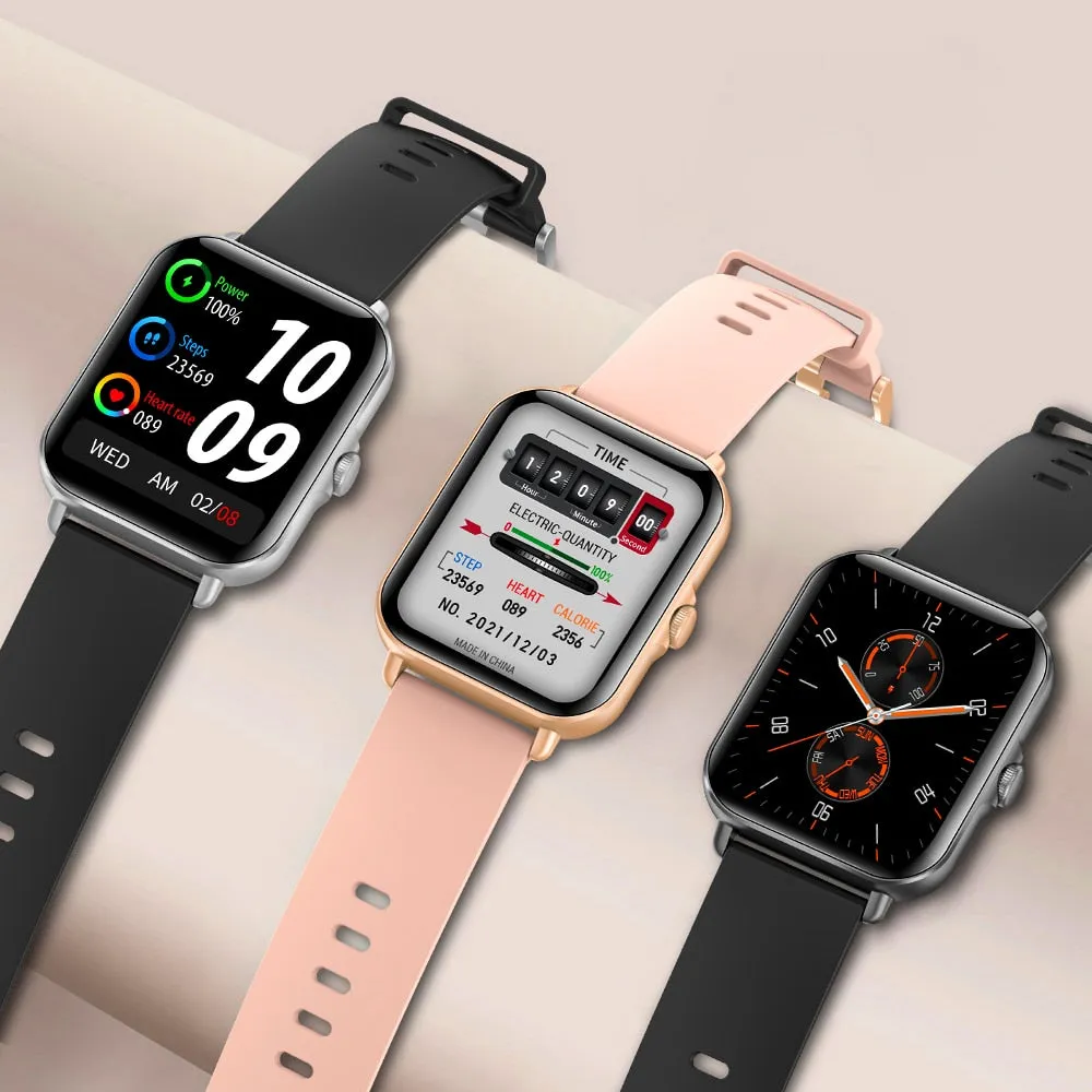 2022 New Color Screen Men Smart Watch Full Touch Bluetooth Call Fitness Tracker Blood Pressure Smart Clock Ladies SmartWatch Box