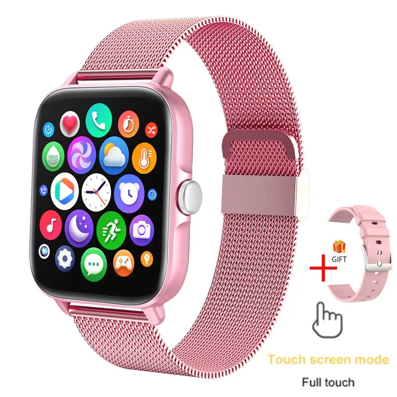 2022 New Color Screen Smart Watch Ladies Men Full Touch Fitness Tracker Blood Pressure Smart Clock Ladies Smart Watch Women Box