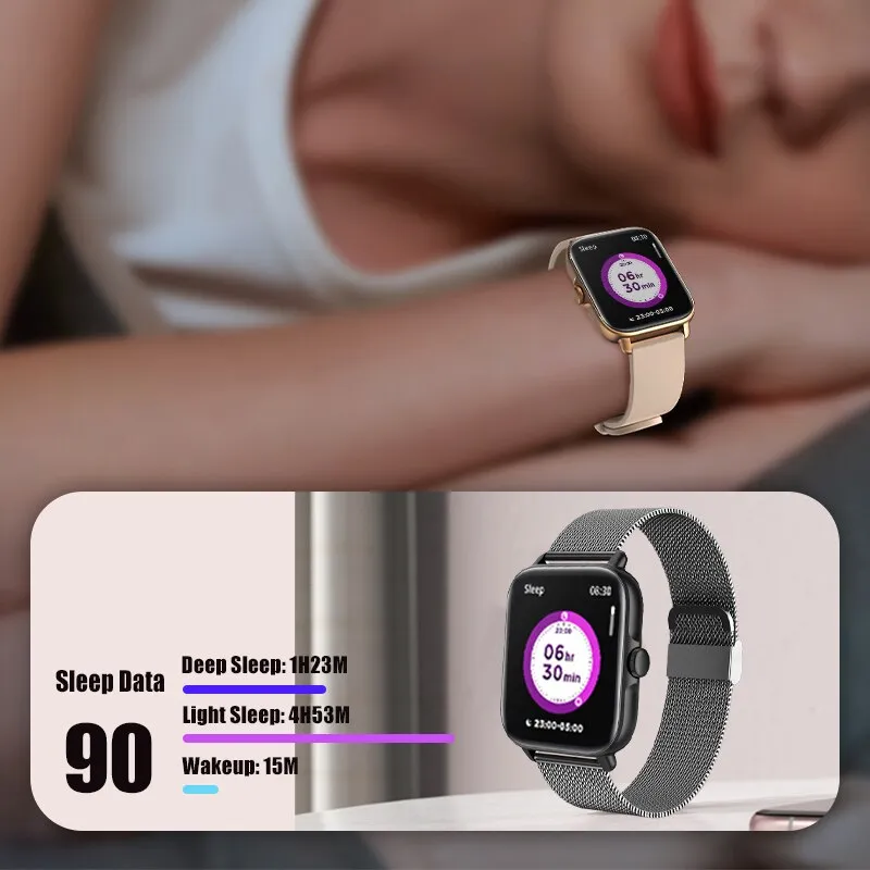 2022 New Color Screen Smart Watch Ladies Men Full Touch Fitness Tracker Blood Pressure Smart Clock Ladies Smart Watch Women Box