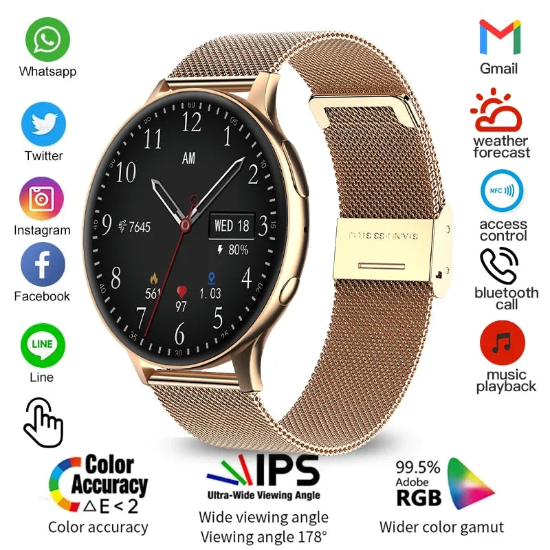 2022 NEW NFC Smart Watch Men Local Music Playback Bluetooth Answer Call Watches Women Waterproof Smartwatch Support Recording