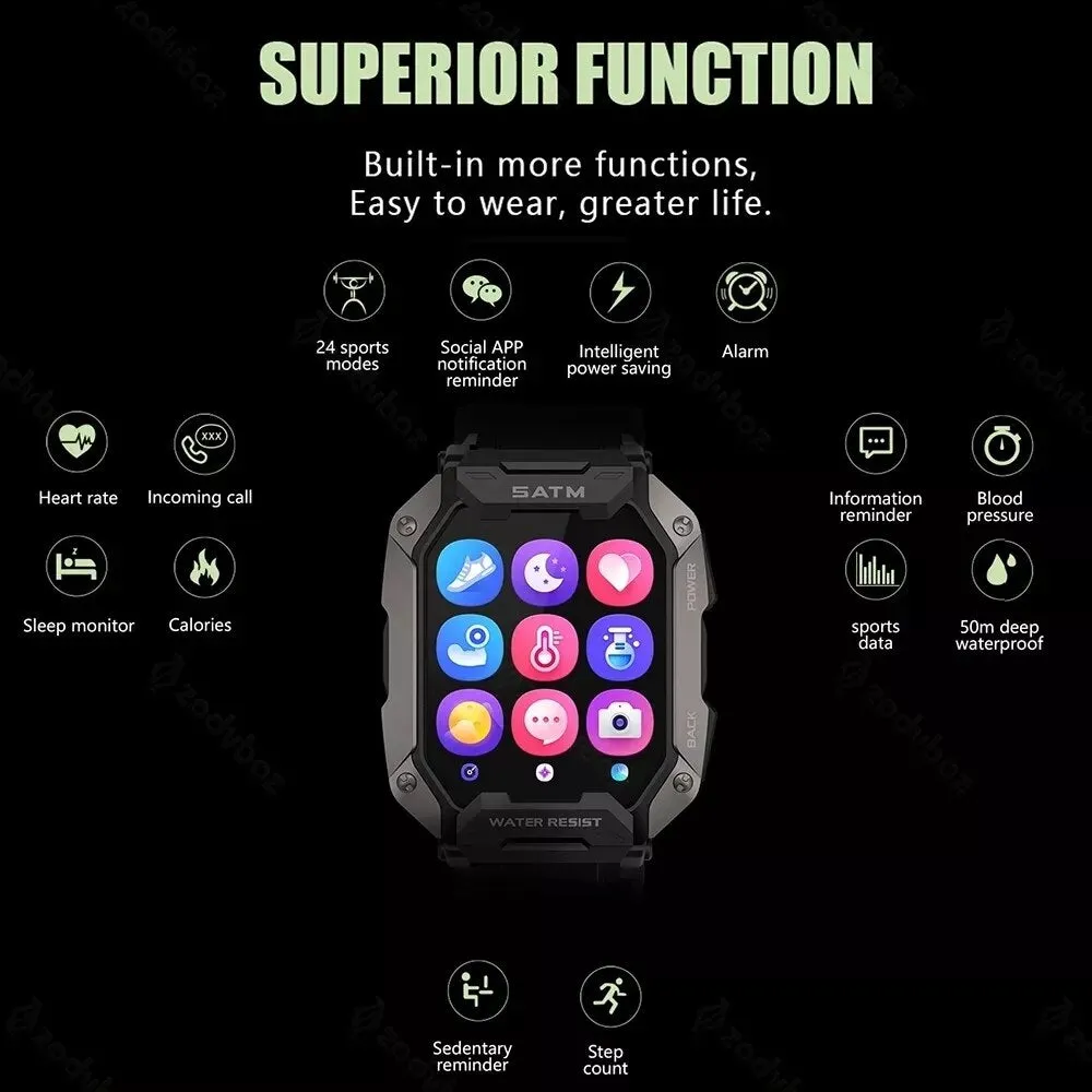 2022 New Smartwatch Men 5ATM Waterproof 1.71 Inch HD Professional Outdoor Smart Watch Man For Swimming Watches For Android IOS