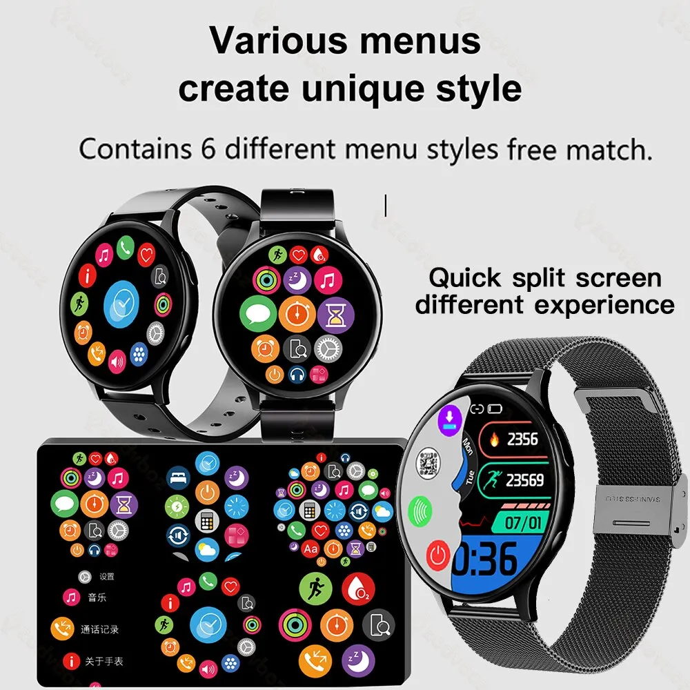 2022 Smart watch 1G Local Music Playback Bluetooth Calls Watches Men Women Fitness Bracelet Custom Watch Face Support Recording
