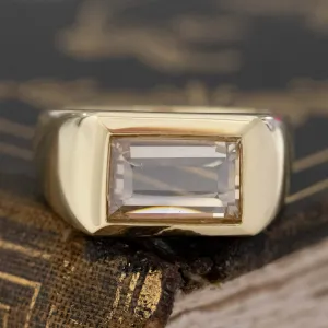2.04ct Emerald Portrait Cut Diamond Bezel Ring