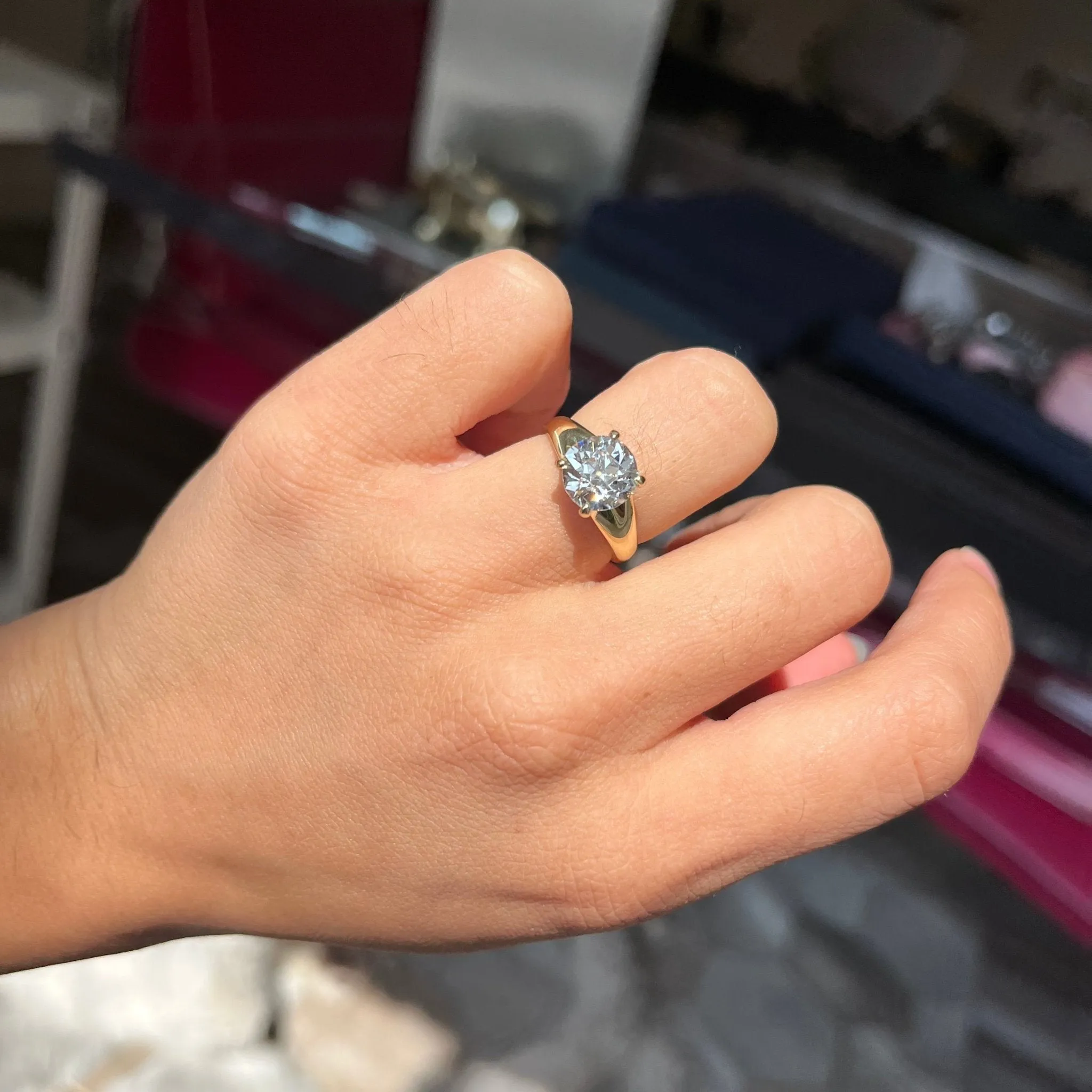 2.40ct Old Mine Cut Diamond Solitaire, GIA I VVS2