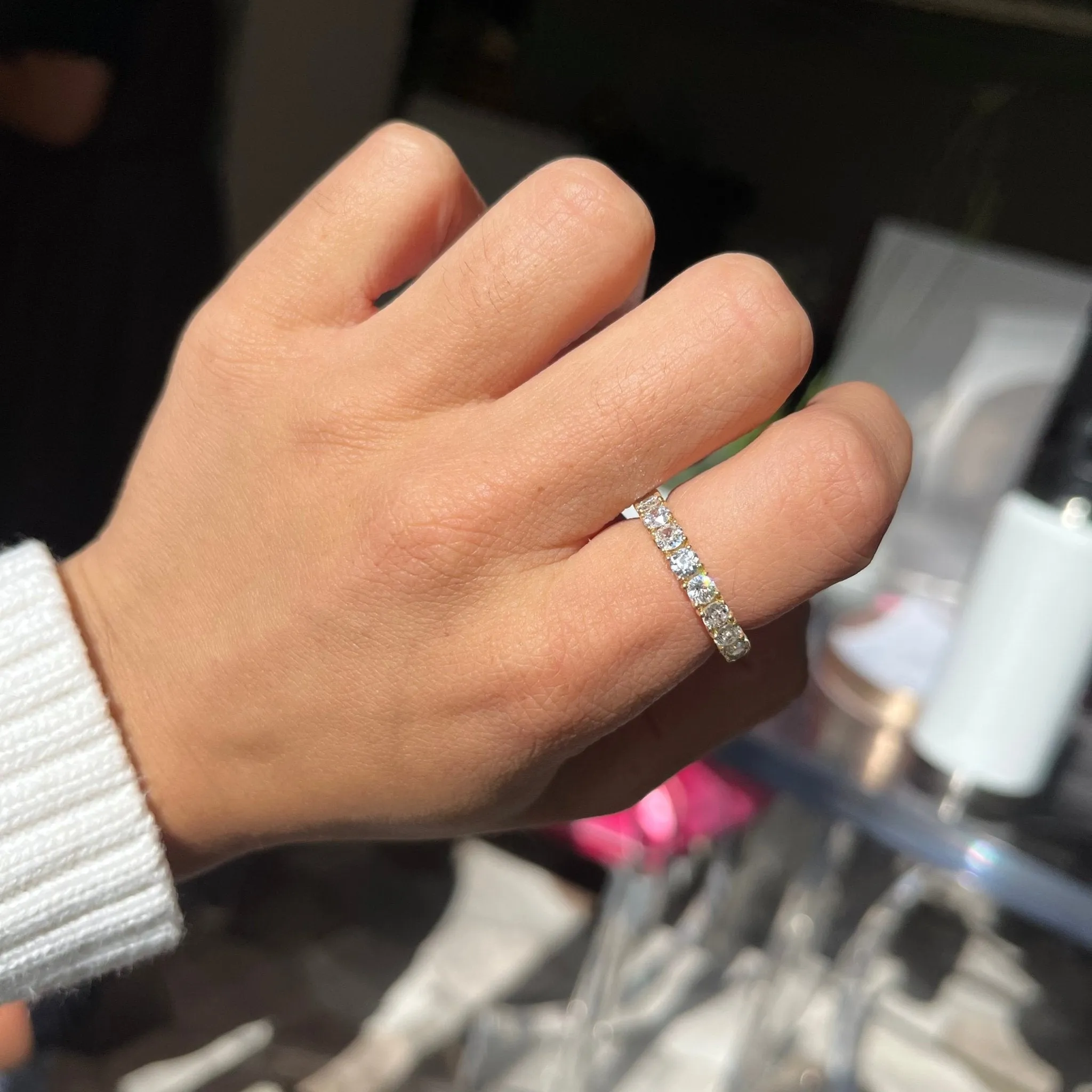 2.71ctw Old European Cut Diamond Eternity Band