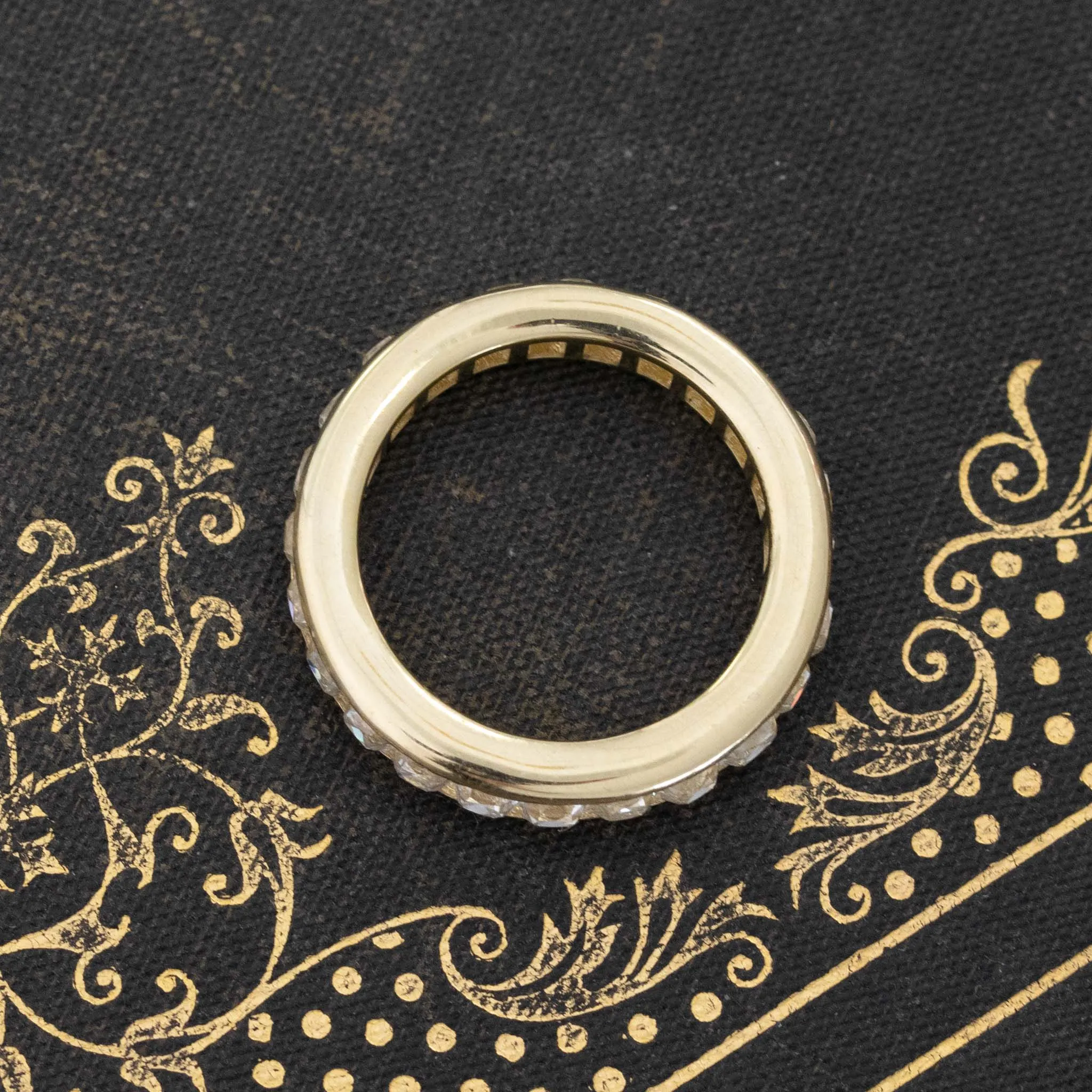 2.78ctw Old Mine Cut Diamond Channel Set Eternity Band
