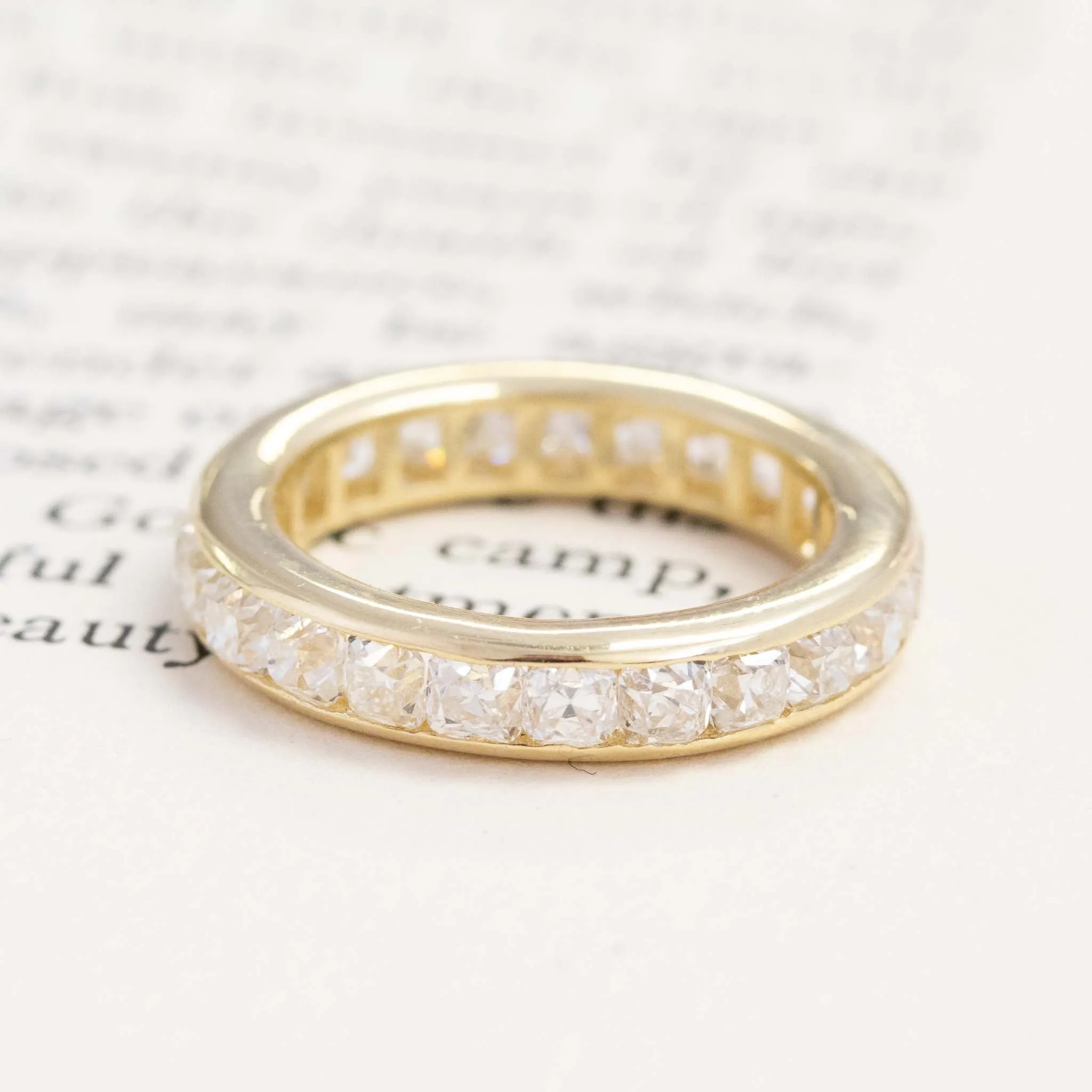 2.78ctw Old Mine Cut Diamond Channel Set Eternity Band