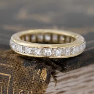 2.78ctw Old Mine Cut Diamond Channel Set Eternity Band