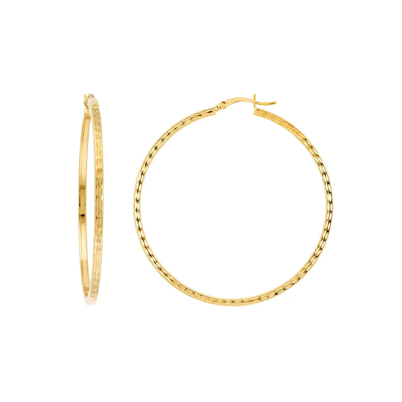 2mm x 50mm Square Full DC Hoop Earrings