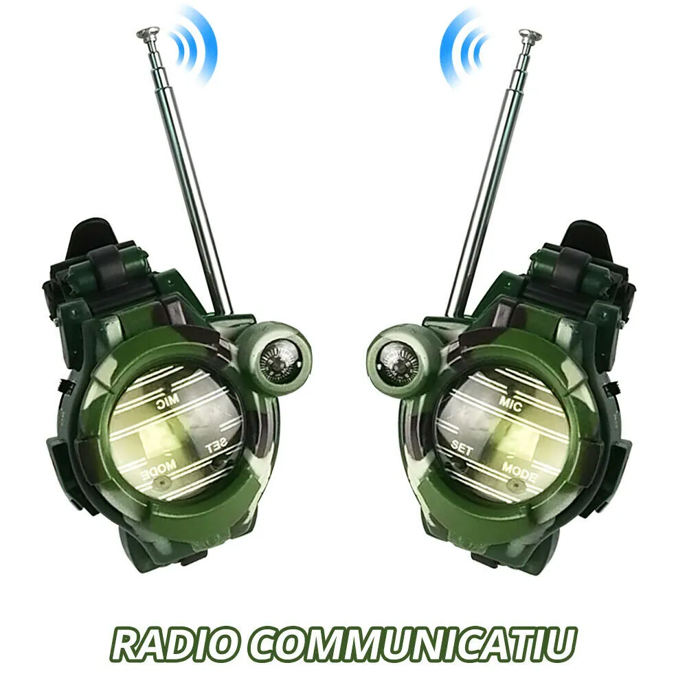 2PCS Kids Boy Toys 7-in-1 Walkie Talkie Army Watch Interphone Game