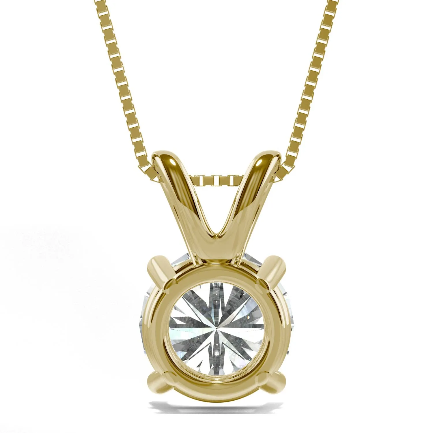 3.10 CTW DEW Round Moissanite Basket Pendant in 14K Yellow Gold
