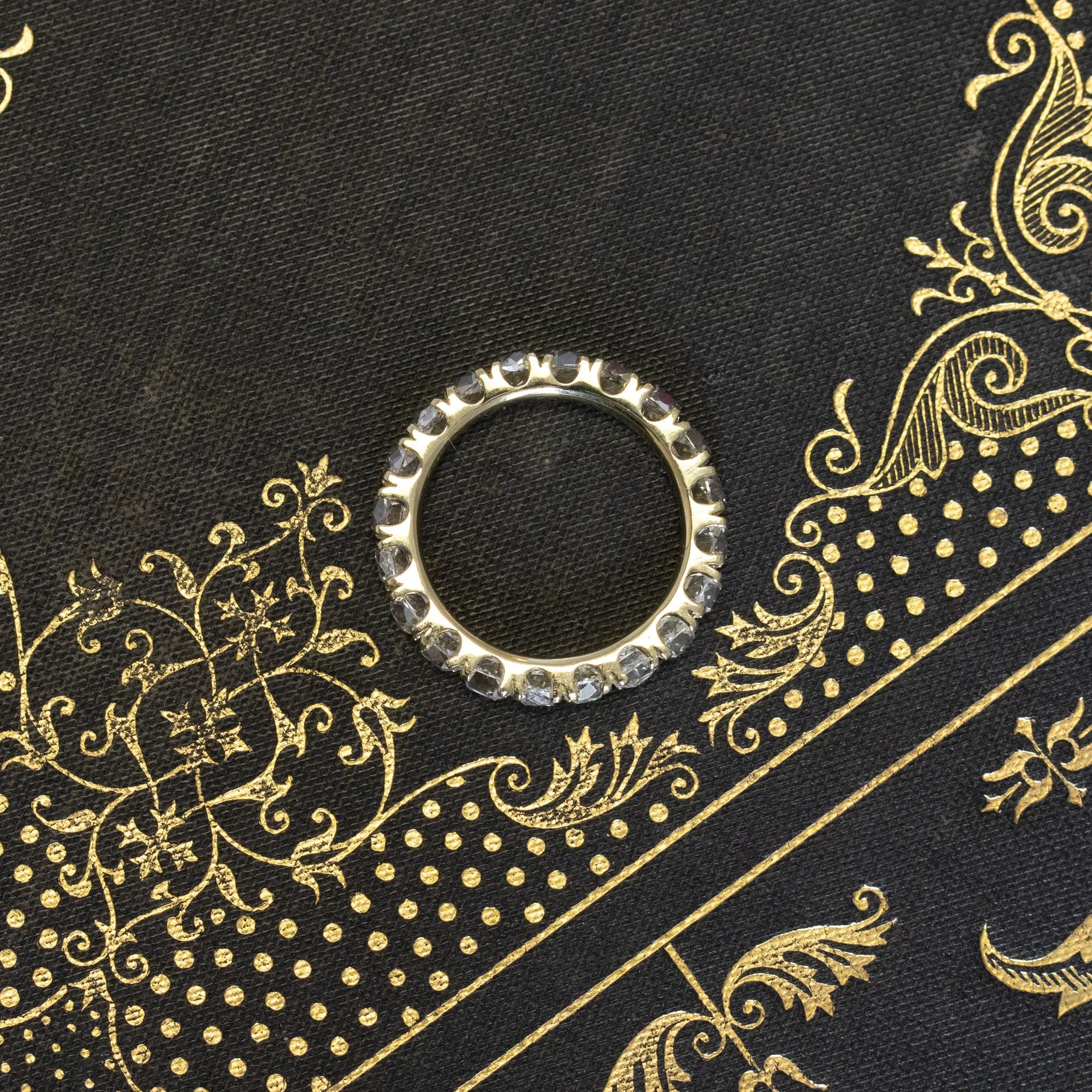 3.20ctw Old Mine Cut Diamond Eternity Band