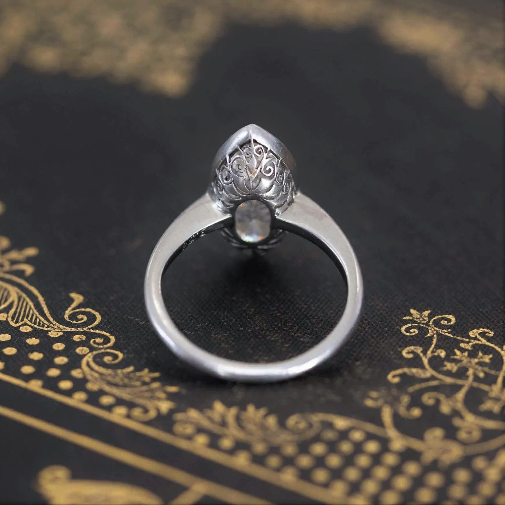 3.56ct Midcentury Marquise Cut Diamond Solitaire