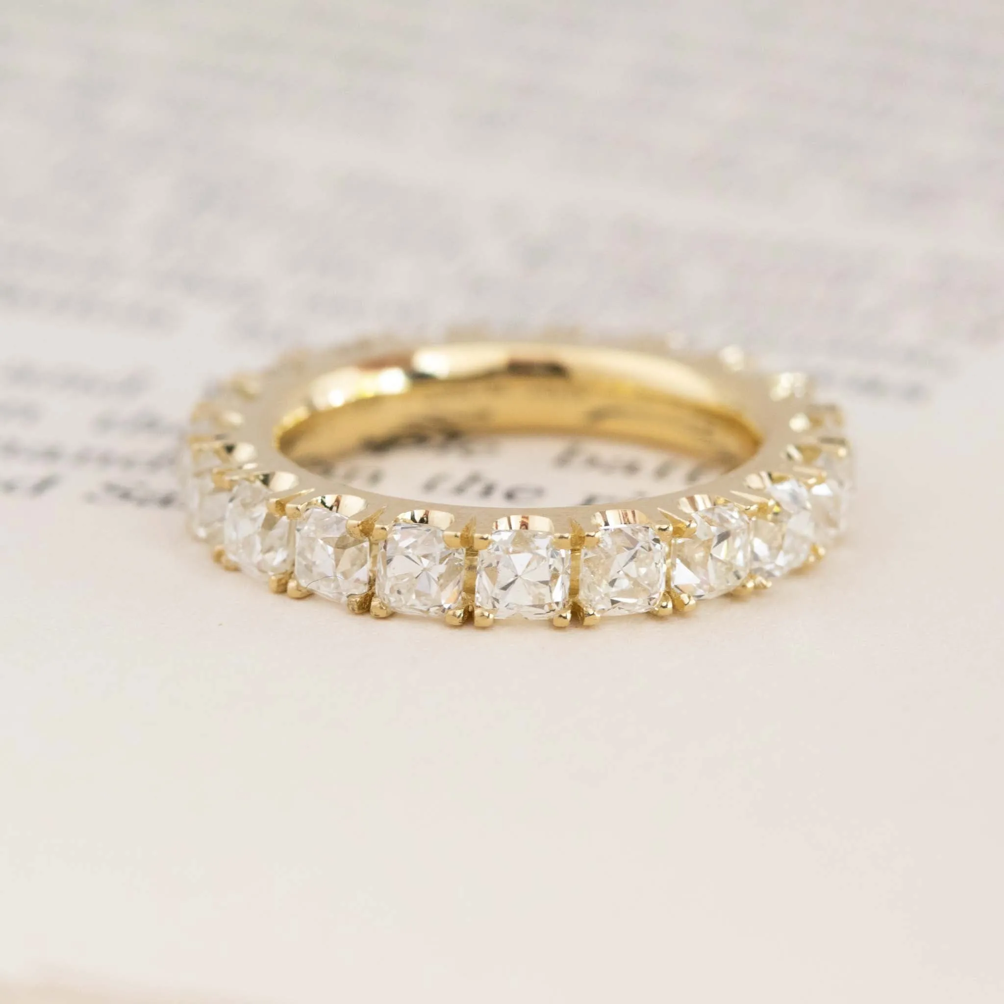 3.94ctw Old Mine Cut Diamond Eternity Band