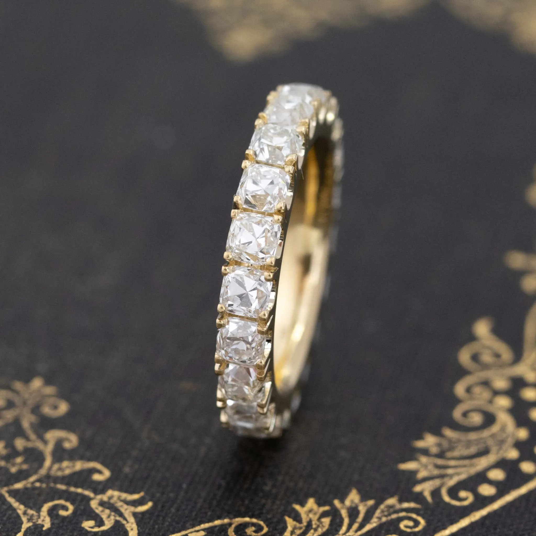3.94ctw Old Mine Cut Diamond Eternity Band
