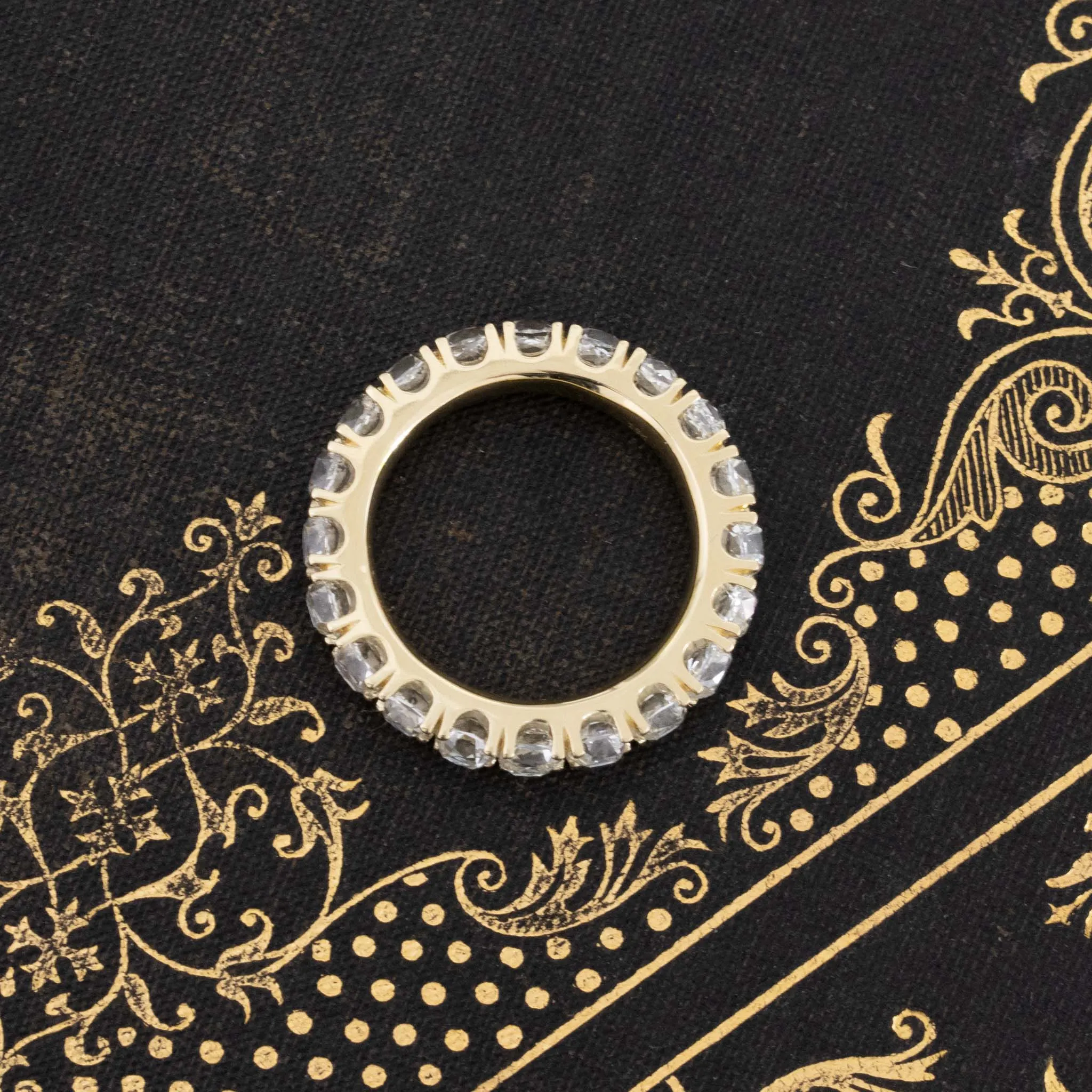 3.94ctw Old Mine Cut Diamond Eternity Band
