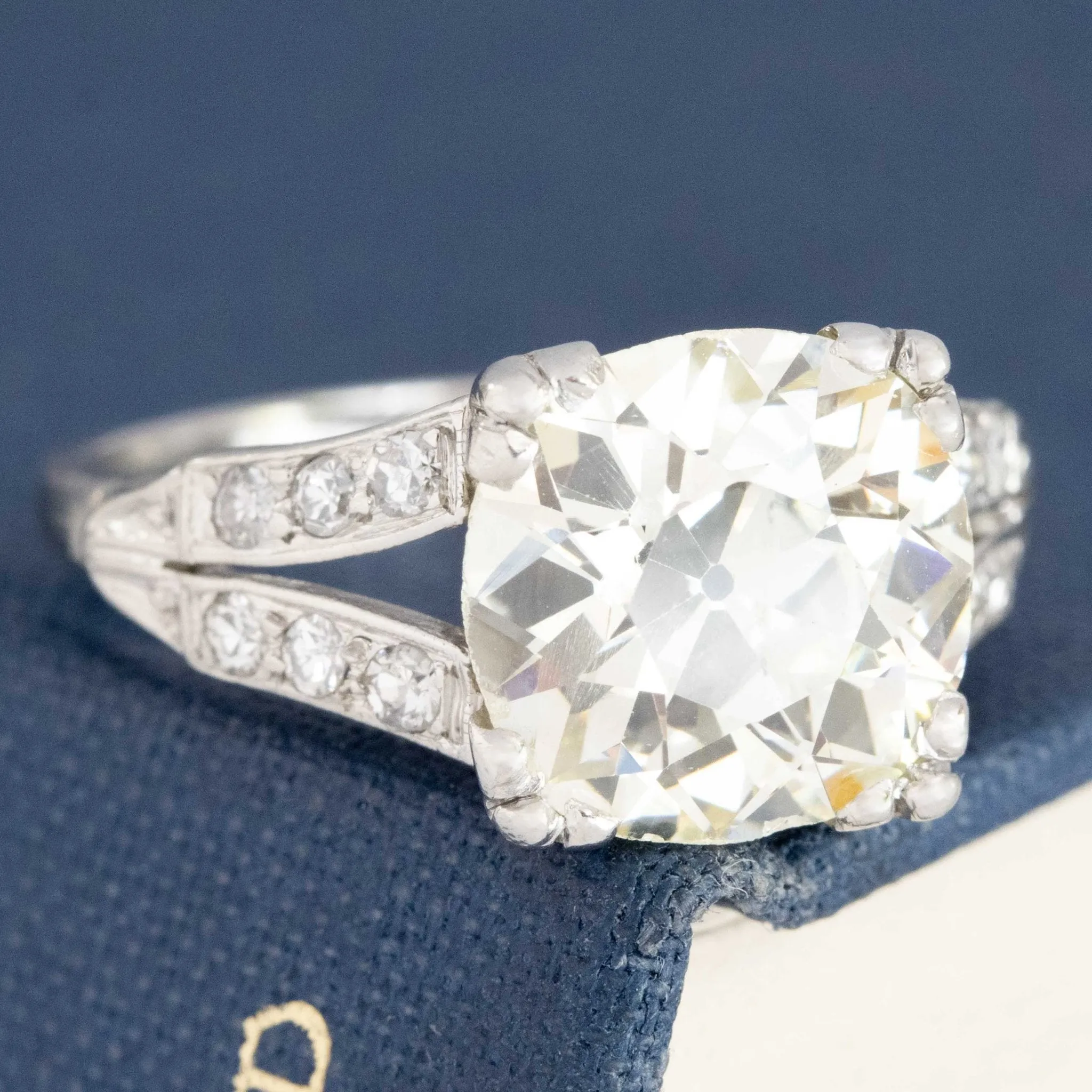 3.96ct Old Mine Cut Diamond Solitaire