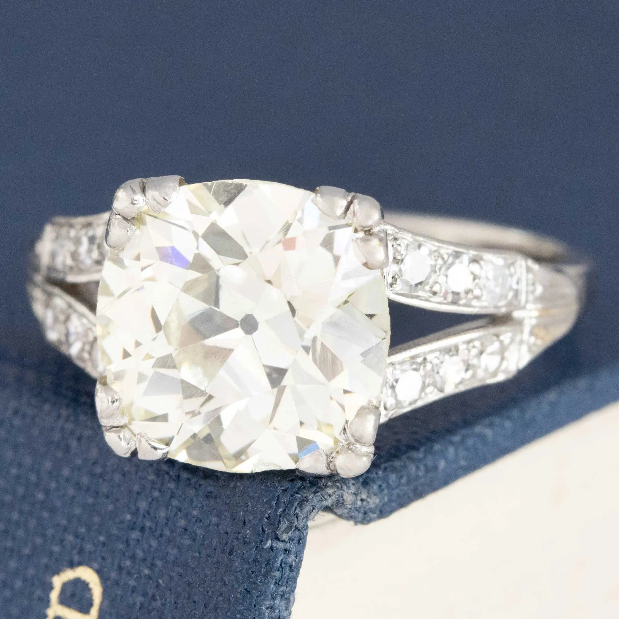 3.96ct Old Mine Cut Diamond Solitaire