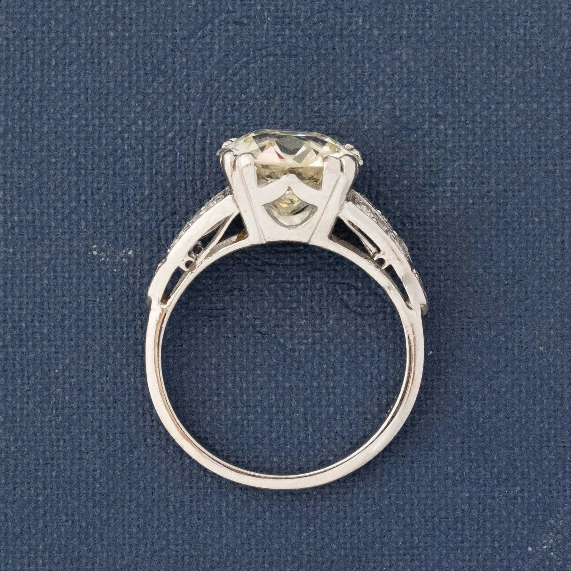 3.96ct Old Mine Cut Diamond Solitaire